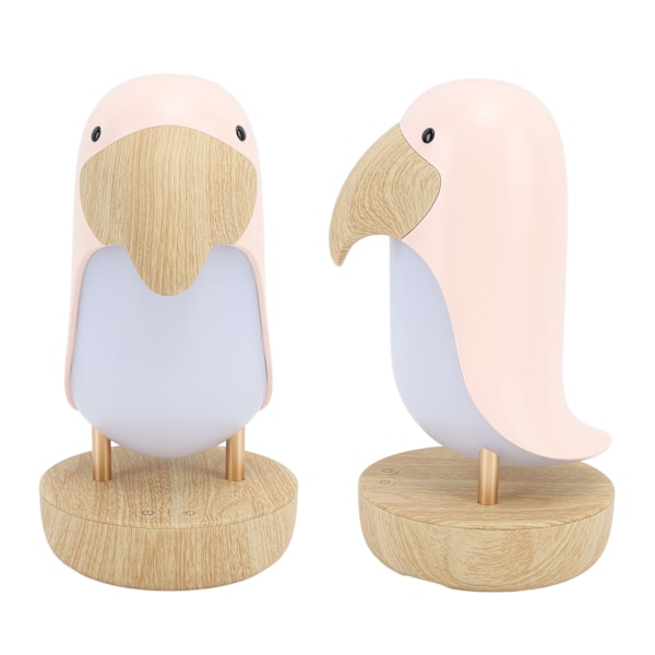 Toucan Fugl Natlampe USB Bluetooth-højttaler til Børn Soveværelse Stue Udendørs Camping RV Rosa