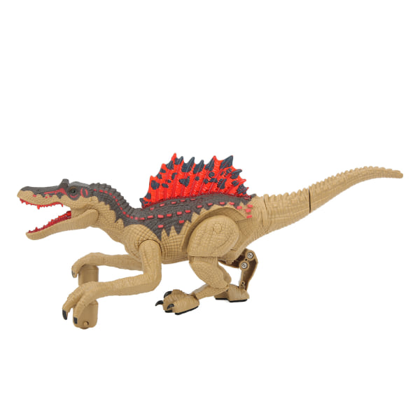 Fjernkontroll Dinosaur leketøy Realistisk 2,4G elektrisk fjernkontroll Simulering Spinosaurus modell leketøy for barn Gutter Jenter Khaki Dual Battery