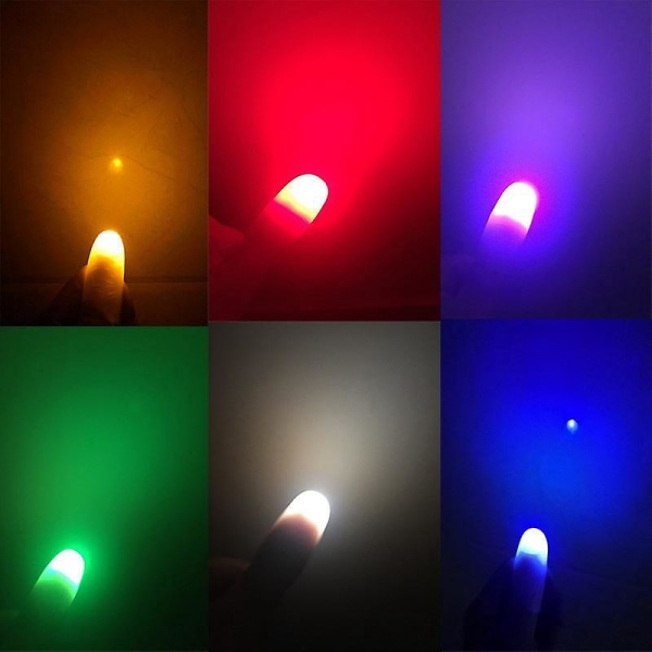 6 kpl LED Magic Thumb Lights - Fake Finger Light Vilkkuva temppulelu juhlarekvisiittiin
