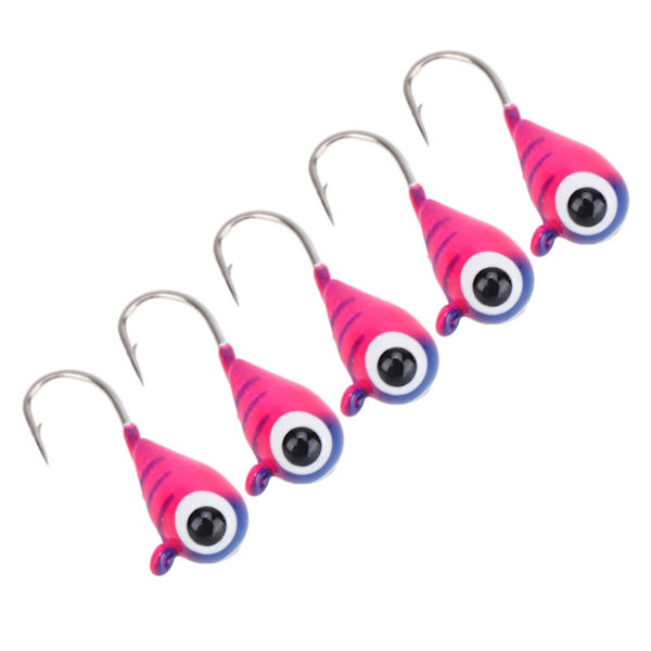 5-pack Isfiskejiggar för utomhusfiske, Isfiskebeten, Högkolstål, Mikrobas-krokar, 4 mm, 077