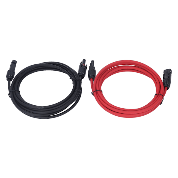 2 kpl 12AWG 4mm² Aurinkopaneelien jatkokaapeli Musta Punainen Aurinkoadapterin jatkokaapeli Naaras-Urosliittimellä 1000VDC 3 m / 9,8ft