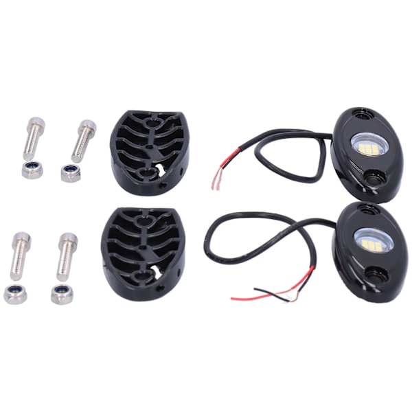 Par Rocklys Hvite 9LEDs IP68 Chassis Underglow Lampe Universell for Bil Lastebil ATV RZR UTV