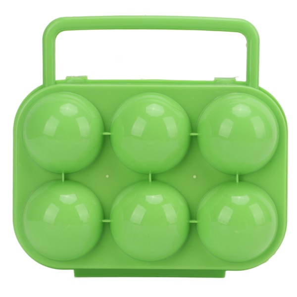 Bærbar eggoppbevaringsveske ABS 6-gitter eggboks for utendørs innendørs eggoppbevaring Grønn