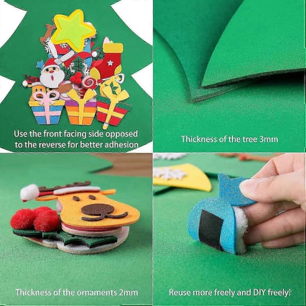 DIY Felt Christmas Tree Wall Decoration 1.1 meters