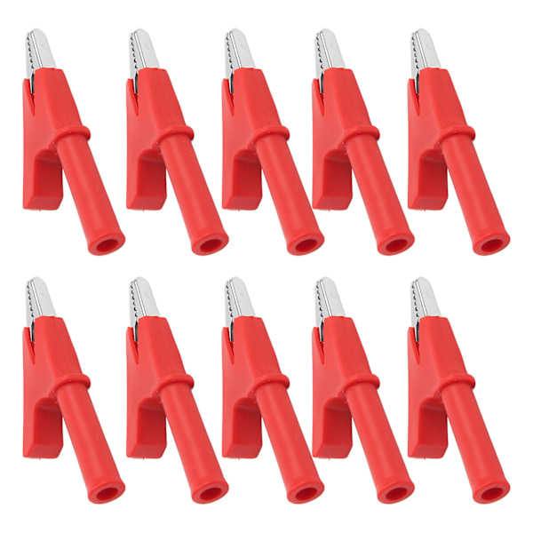 10 kpl krokotiilipidikkeen testauspuristin 10 mm aukko 10 A 4 mm: set pistorasiatarvikesarjalla KitRed