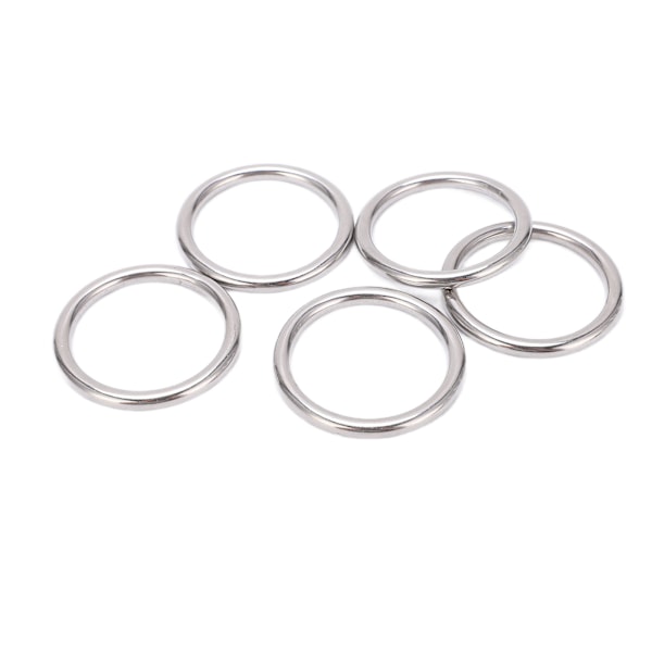 5 stk 304 rustfrit stål runde O-ringe til flere formål sømløs svejsning O-ring til yogaringer Hængekøje sejlads dykning 5x40 mm