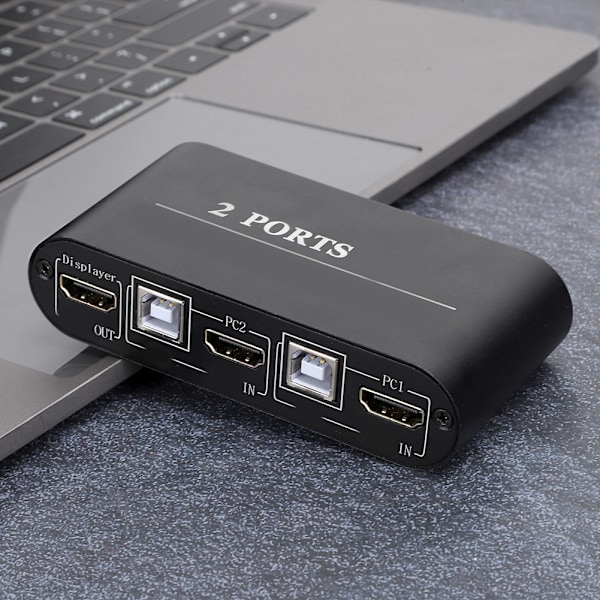 HDMI Switch Lille 2-i-1-ud 2-Port 4K Deling til USB Tastatur / Mus / Printer / Video