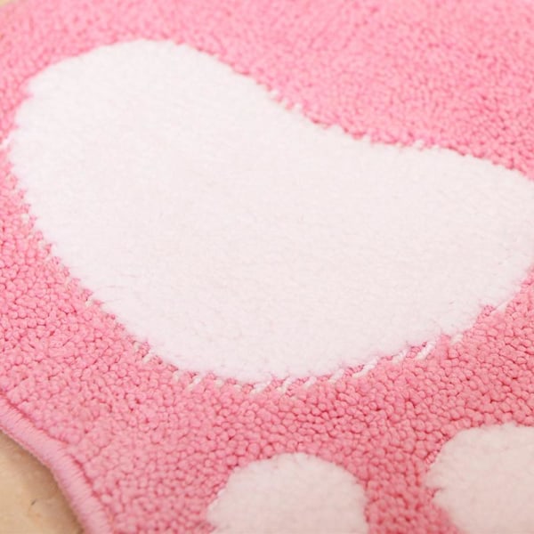40 x 60 cm skridsikker absorberende badeværelsesmåtte - Pink, design med store fødder, absorberende polyester, kreativ form