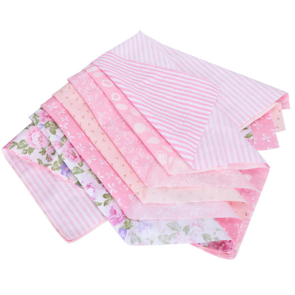 6 Stk Bomuldsstof Twill Print Klud DIY Håndlavet PatchWork Quilting Syning Craft 50x40cm (Pink (6 farver))