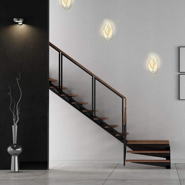 Bladformet LED-vegglampe - Moderne design i metall og akryl - Soverom, gang, stue - Effekt 7W