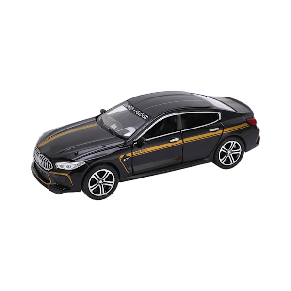 1/32 Metallivalmistettu Leikkiauto Vetoauto Leikkiauto Malliauto Äänellä ja Valolla Lapsille Musta