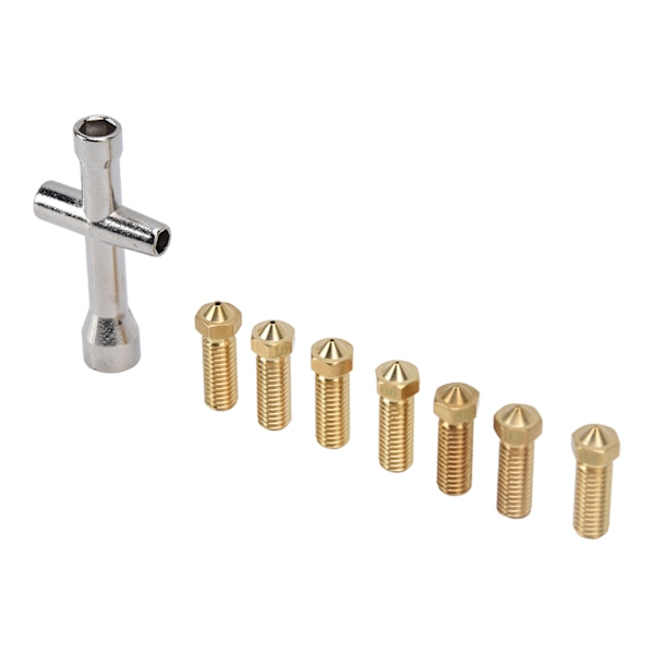 3D-skrivarmunstyckessats Mässing Extrudermunstycken Skrivare Tillbehör 0,2 mm 0,3 mm 0,4 mm 0,6 mm 0,8 mm 1,0 mm 1,2 mm