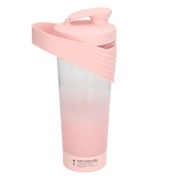 Risteshakeflaske USB Oppladbar Kraftig Silikon for Protein Kaffe Melkeshakes 800ML Rosa