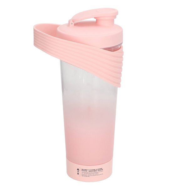 Shaker-flaske USB genopladelig kraftig silikone til protein kaffe mælkeshakes 800ML pink
