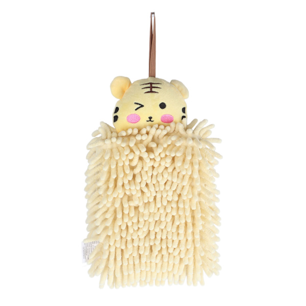 Børnehåndklæde, vandabsorberende, blødt mikrofiber, hængende løkke, tegneseriehåndklæde til badeværelse, køkken, toilet, tiger