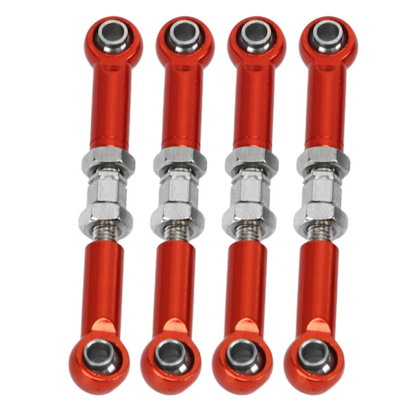4 stk Justerbare Servo-koblinger Styrestang for FMS 1/24 for FCX24 RC Bil Høy Nøyaktighet Aluminium Legering Jern RC Styring Trekkstang Rød