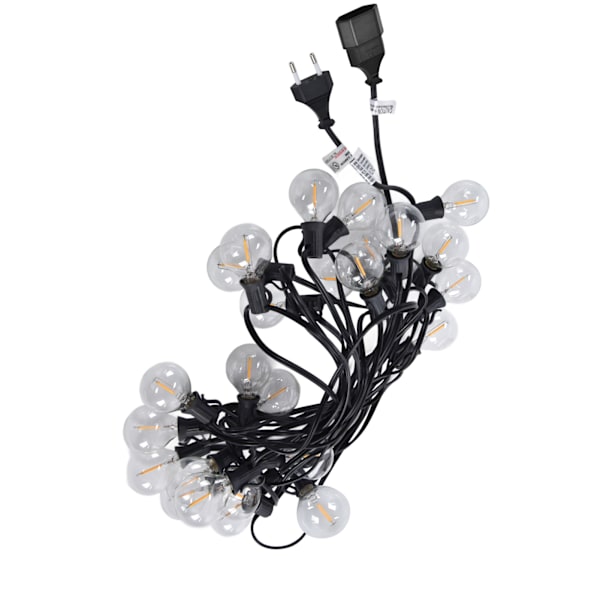 G40 25LEDs 8m Hengelys Varm Hvit Lys Vanntett Strenglys Pære for Utendørs Fest HageEU Plugg 220V