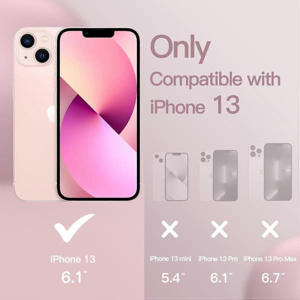 Silicone Case Compatible with iPhone 13 6.1-inch, Silky Soft Full-Body Protective Case, Shockproof Protection with Microfiber Lining (Pink)