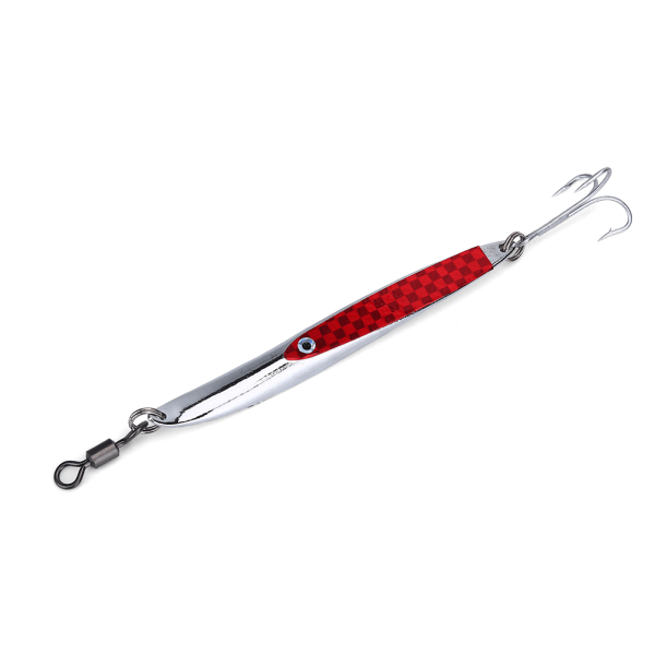 Lures Pailletter Metal Bas Hard Spoon Bait Jig Lure Kunstig Krog (Rød 56g)