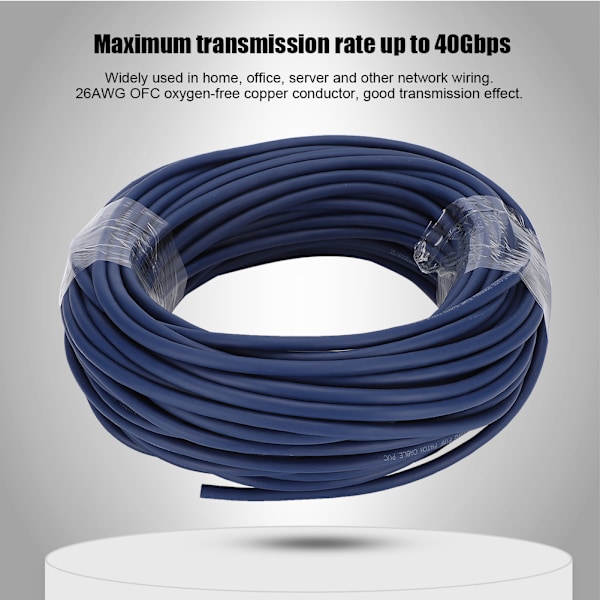 CAT8 26AWG 2000Mhz Oksygenfri Kobber Nettverkskabel Ethernet Datakabel (30m / 98.4ft)