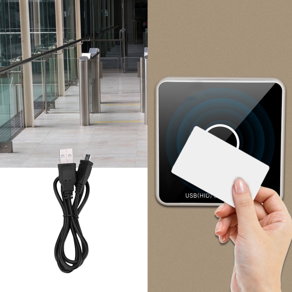 Beröringsfri USB RFID-dörråtkomstkortläsare (13,56Mhz/IC-kort)