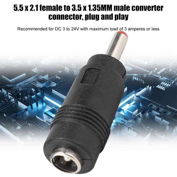 5 STK 5,5 x 2,1 hun til 3,5 x 1,35 MM han DC-adapterstik router strømomformer