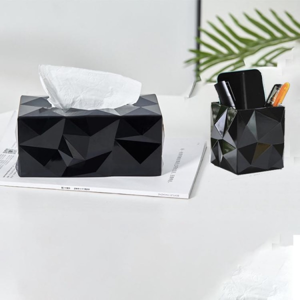 (Sort) Personlig Creative Tissue Box, Rektangulær Tissue Holder