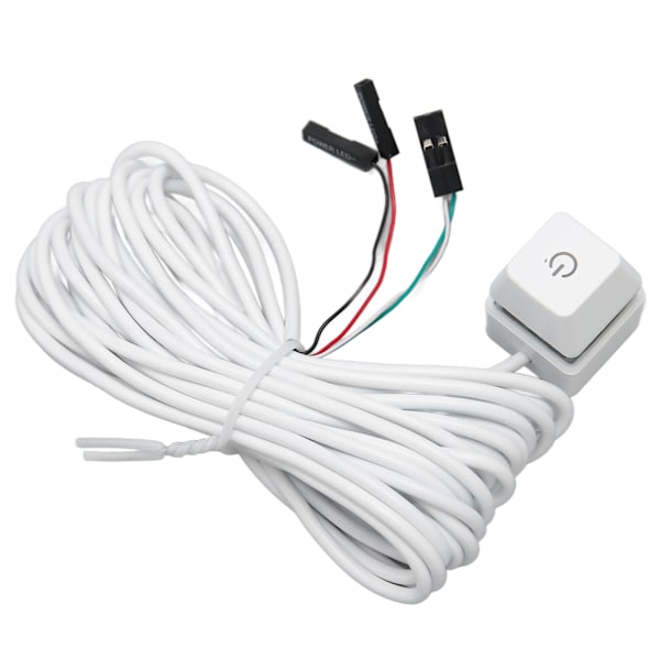 PC-strömbrytare Vit Mekanisk Tangent Blå Switch Bakgrundsbelyst Plug and Play PC-strömknapp för Dator Kontor Spel Grön Ljus 13,1 fot Kabel