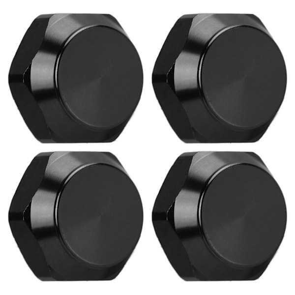 4 stk 17 mm sekskant hjulmøtrikker Aluminiumlegering Støvsikre monteringsdæksler til 1/8 RC bilopgraderingstilbehør Sort