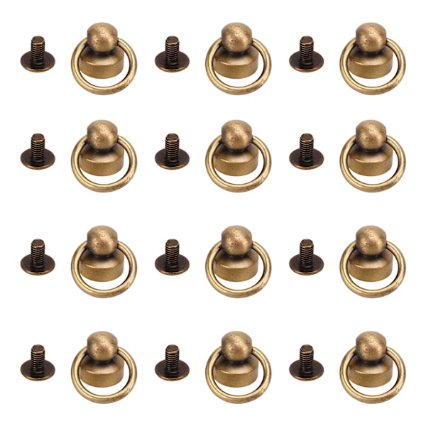 200 Set Mässingsnitar Plånbok Kulnitar 9mm Hög Hållbarhet Koppar Dragring Nit DIY Mobiltelefonskal Handväska Brons