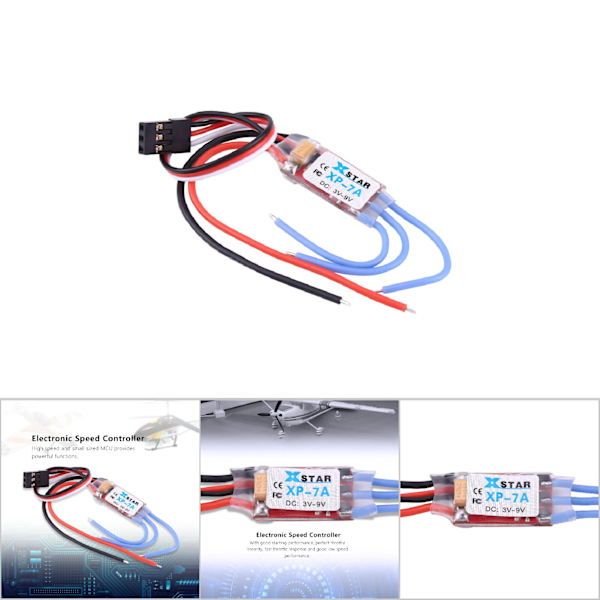 Elektronisk hastighetskontroll RC ESC-tillbehör för Helikopter Quadcopter Drone (7A)