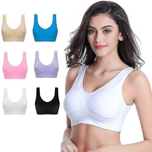 Åndbar Seamless Sports BH 6-pak til Yoga og Løb XXXL