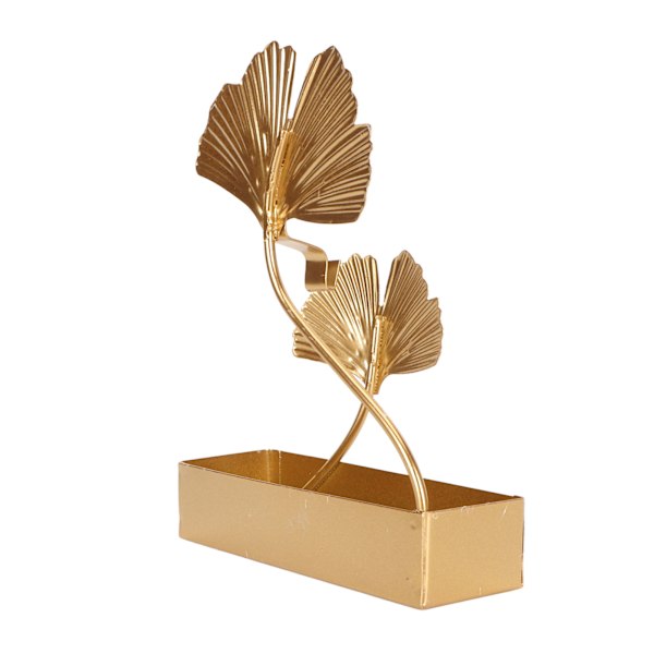 Spiralrøgelseholder Dobbelt Ginkgo Blad Design Røgelse Ophængsbeslag med Bakke til Indendørs og Udendørs Brug