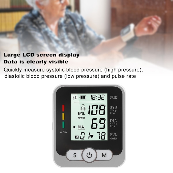 Bærbar digital blodtrykksmåler for håndleddet