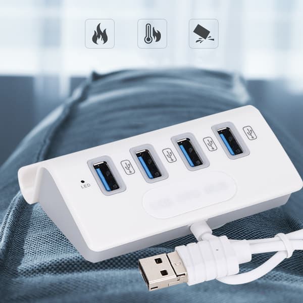 4-ports USB-hub med flere grænseflader OTG-hubadapter til telefon, tablet, desktop