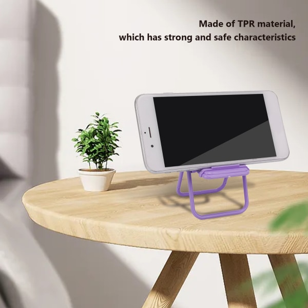 Telefonstativ TPR Materiale Portrett Landskap Modus Se på krakk Form Hjelpe dekorativt bærbar mobilholder Lilla Purple