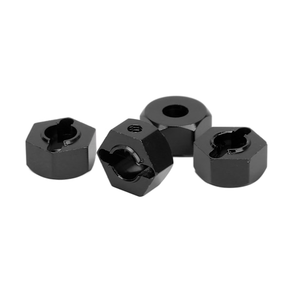 4 kpl 12 mm kuusiokolopyörän navamutterit alumiiniseos Korkea tarkkuus RC pyörän kuusiokolo navan vetoadapter 1/10 RC autolle musta