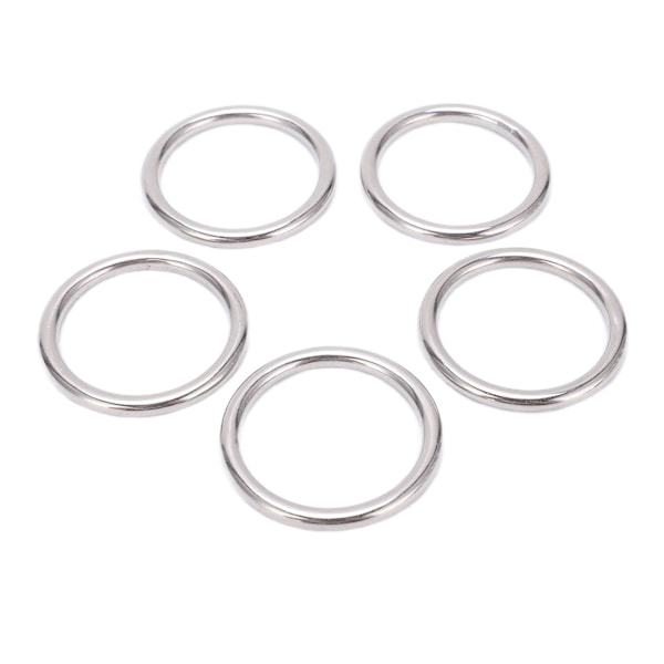5 stk 304 rustfrit stål runde O-ringe til flere formål sømløs svejsning O-ring til yogaringer Hængekøje sejlads dykning 5x40 mm