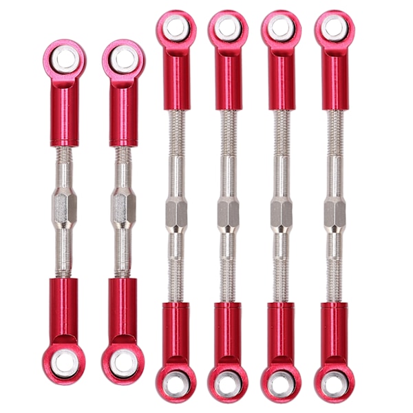 RC-metalliohjausvarsi Ohjausservolinkit Parallellitangot WLtoys 144001 124018 124019 1/14 RC-autolle Punainen