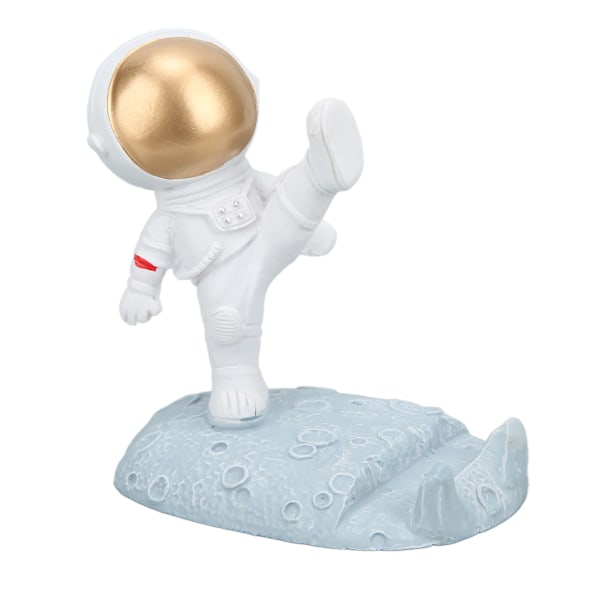 Astronaut Telefonholder Premium Resin Glanset Utsøkt Perfekt Størrelse Stabil Anti-skli Skrivebord Telefonstativ Gull