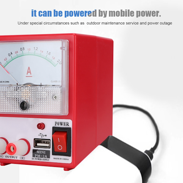 PM-2A Mini Bærbar Multifunksjonell Intelligent Strømforsyning Voltmeter for Mobiltelefon