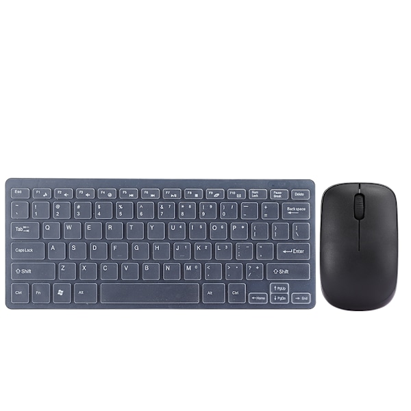 2.4G Trådlöst Tangentbord och Mus Set med Tangentskydd USB-Mottagare för Bärbar Dator Kontor Gaming Plug and Play (Svart K&#8209;03)