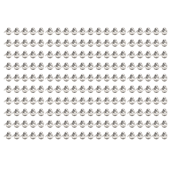 200 Set Munknit med Dragringar 8mm Högglans Utsökt Hantverk Lädernitar för DIY Kläder Väskor Skor Silver