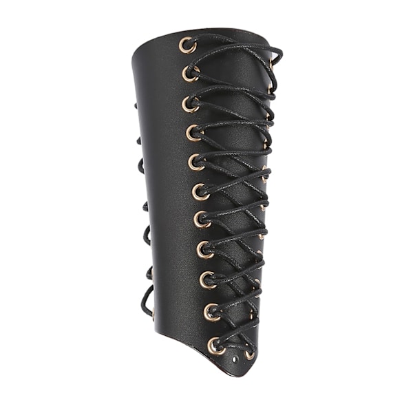 1st Bågskytte Arm Guard Bracer Jakt Shooting Snörning Läder Armguard (svart)