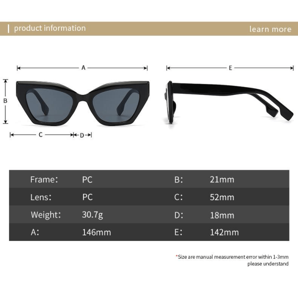 Retro mote-solbriller med kattøyefarge – rutete kaffefarge, nye retrosolbriller, premium følelsestrend