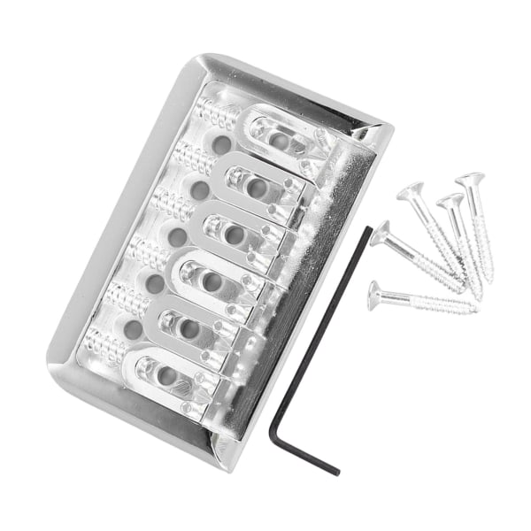 Fast Hardtail Gitarrbro U-form Sadelbrygga Ersättning Metall Elgitarr String Bridge Silver