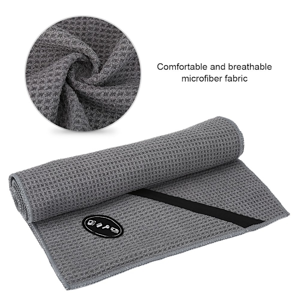 Sportshåndklæde i mikrofiber med lynlåslomme til udendørs træning Golf Yoga 30*110 cm (grå)