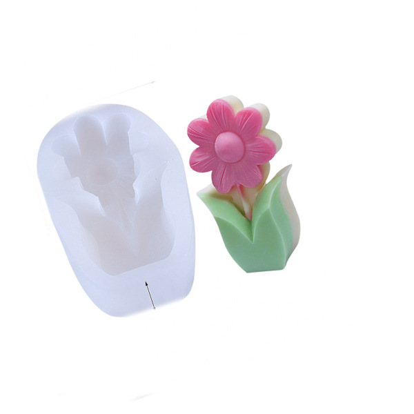 Håndlavet 3D silikone blomsterform miljøvenlig blomsterformet silikoneform til DIY-håndværk 76x115x39mm
