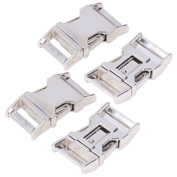4 st Sidospännen 25x47mm Zinklegering Glansig Hållbar Bred Användning Metallspänne för Ryggsäck Hundhalsband DIY Vit Nickel