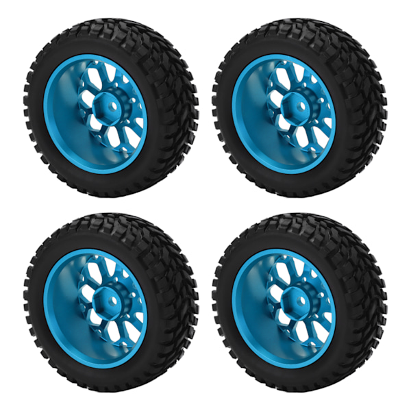 4 st/set 1/10 RC bilhjul däck aluminiumlegering gummidäck för Tamiya TT01 On Road Racing CarsBlue